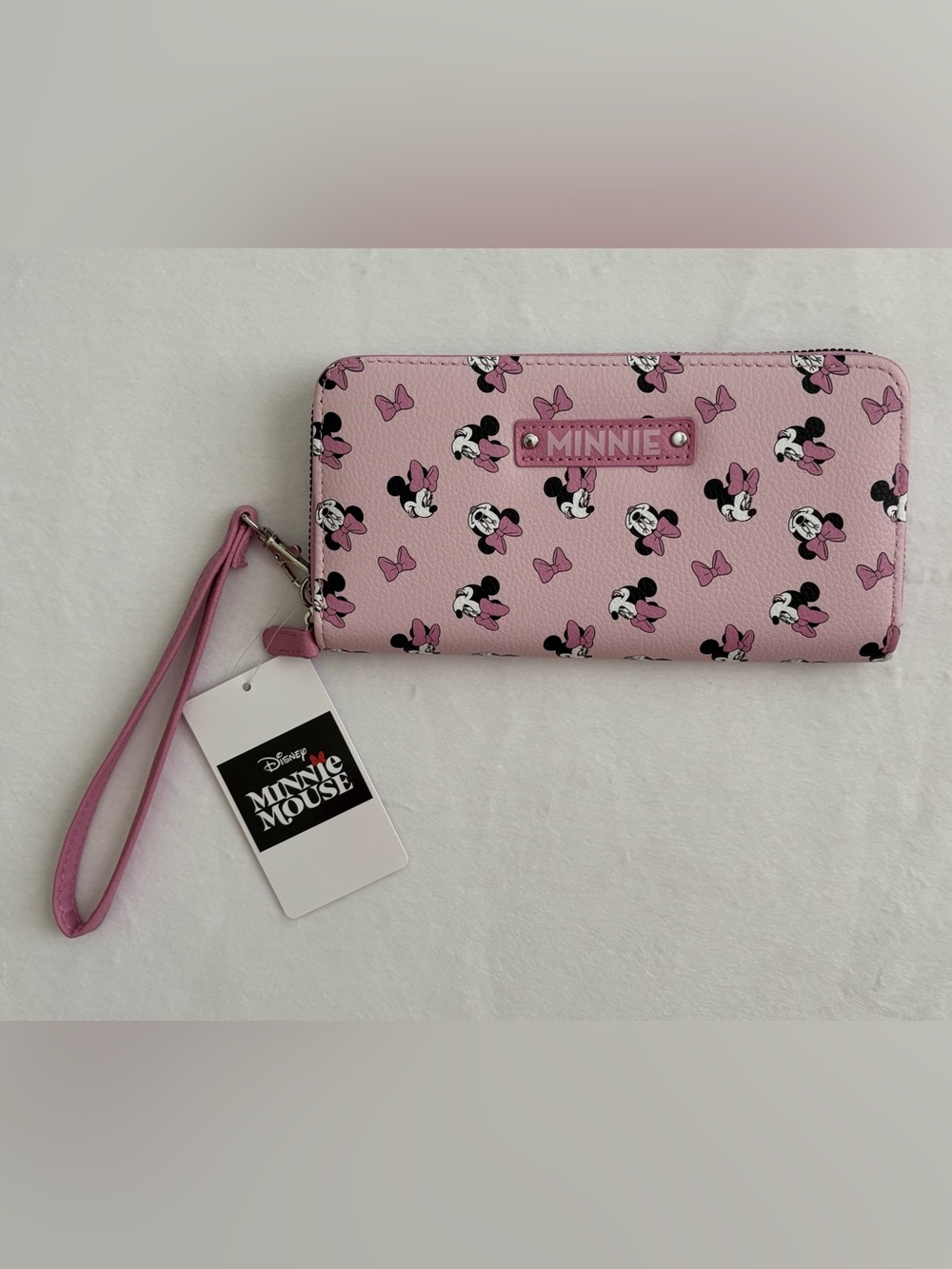 Aldi Disney Pink Minnie Mouse Zip Around Wristlet Wallet NWT